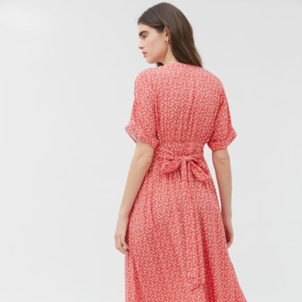 Urban Outfitters Gabrielle Woven Midi Wrap Dress